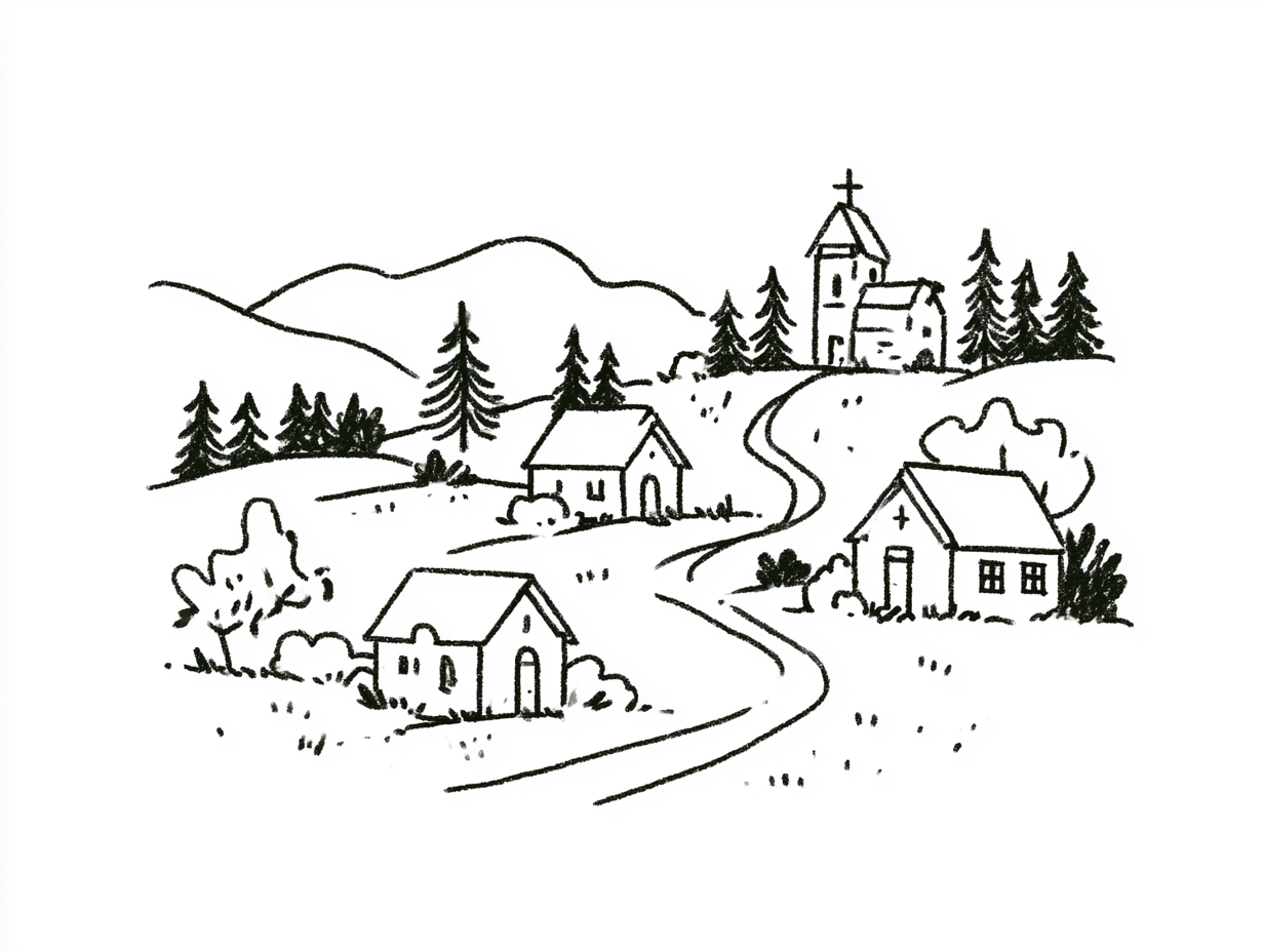 Several local churches connected across a shared landscape