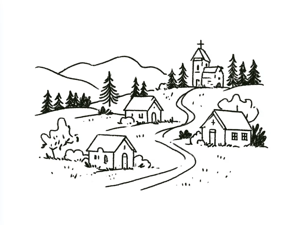 Several local churches connected across a shared landscape