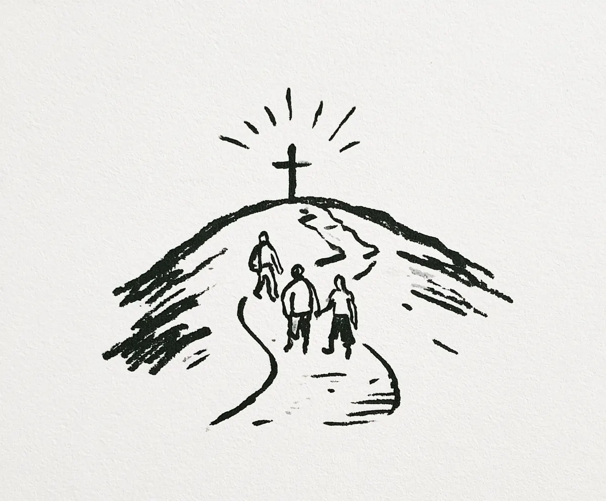 Hand drawn illustration of open giving hands