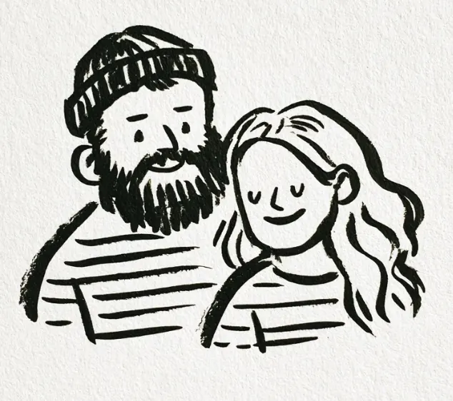 Hand drawn illustration of a podcast microphone