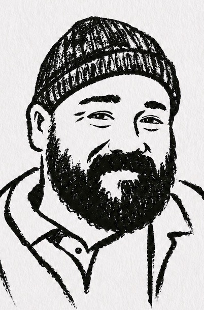 Hand drawn portrait of Aaron Salvato