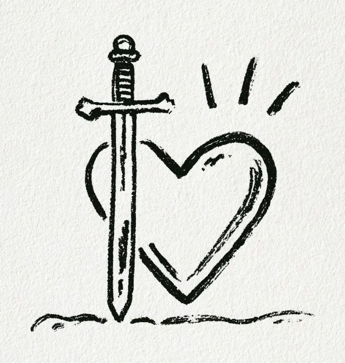 Hand drawn illustration of an ancient Christian creed