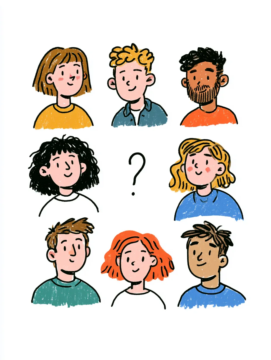 Hand drawn illustration of students in conversation at night
